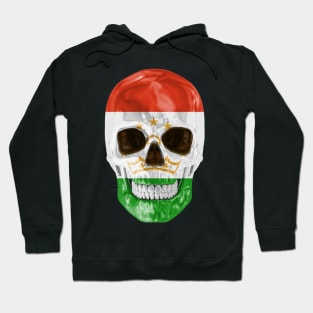 Tajikistan Flag Skull - Gift for Tajikistani With Roots From Tajikistan Hoodie